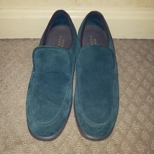 Hush Puppies Green Suede Loafers